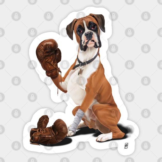 The Boxer Sticker by RobArt